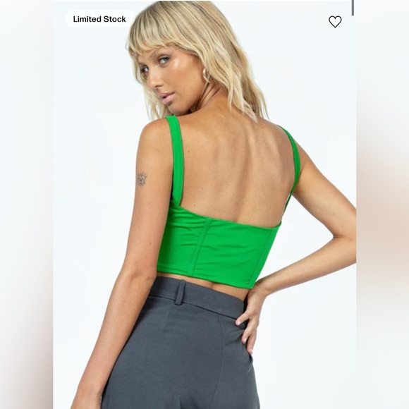 Princess Polly Camila Bustier Cropped Tank Top in Green US Size 6 - Picture 3 of 9